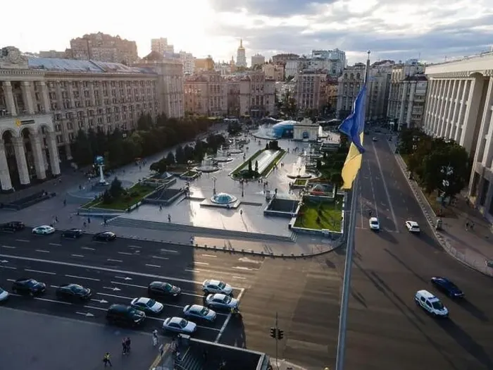 Framed Print : Independence Square in Kyiv, Ukraine. Maidan. Aerial view Framed Print : Independence Square in Kyiv, Ukraine. Maidan. Aerial view