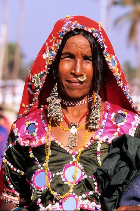 Framed Print : India, Goa state, banjara woman at Colva beach Framed Print : India, Goa state, banjara woman at Colva beach