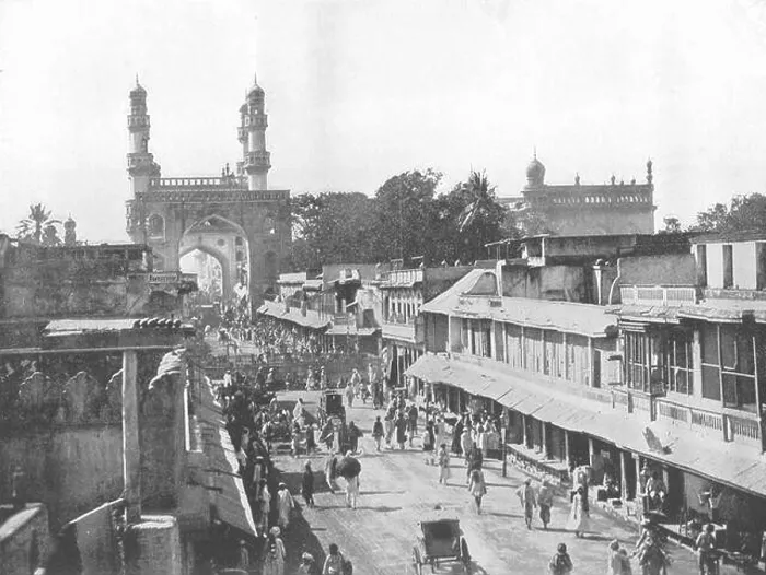 Framed Print : INDIA. Hyderabad- The Chief Street, Showing the Char Minar 1895 old print