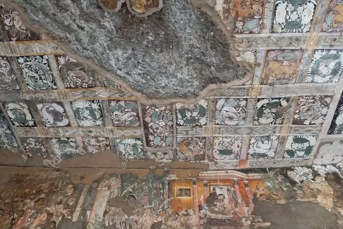 Framed Print : India, Maharashtra, Ajanta, Ajanta Caves. Interior detail of ornate painted ceiling. UNESCO Framed Print : India, Maharashtra, Ajanta, Ajanta Caves. Interior detail of ornate painted ceiling. UNESCO