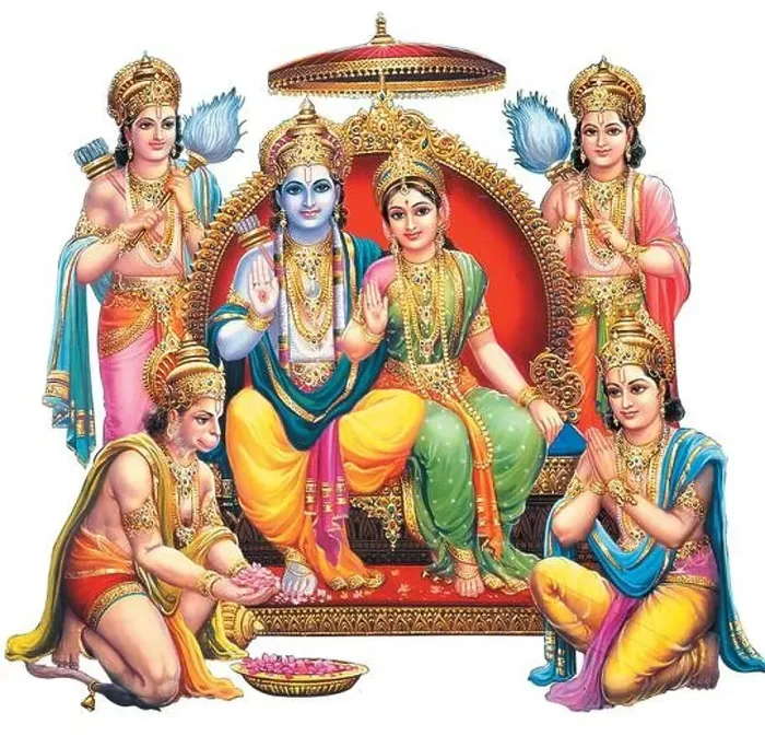 Framed Print : Indian God Rama with Sita and Hanuman Framed Print : Indian God Rama with Sita and Hanuman