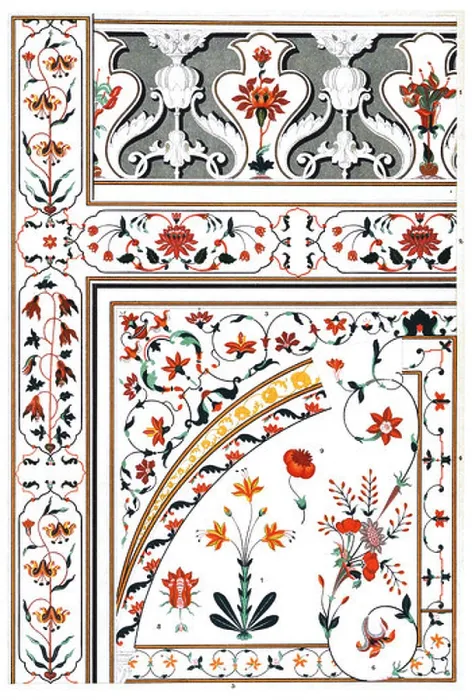 Framed Print : Indian ornaments in marble Framed Print : Indian ornaments in marble