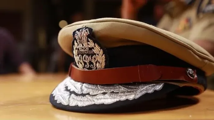 Framed Print : Indian Police Hat on the Table Framed Print : Indian Police Hat on the Table
