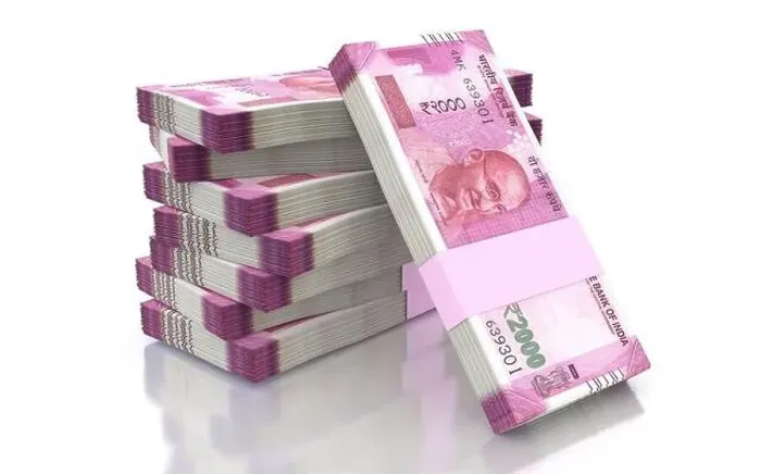 Framed Print : Indian Rupee 2000 Currency Note Bundles isolated on White Background - 3D Illustration Render Framed Print : Indian Rupee 2000 Currency Note Bundles isolated on White Background - 3D Illustration Render