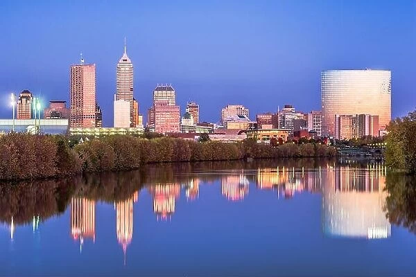 Indianapolis, Indiana, USA skyline on the White River