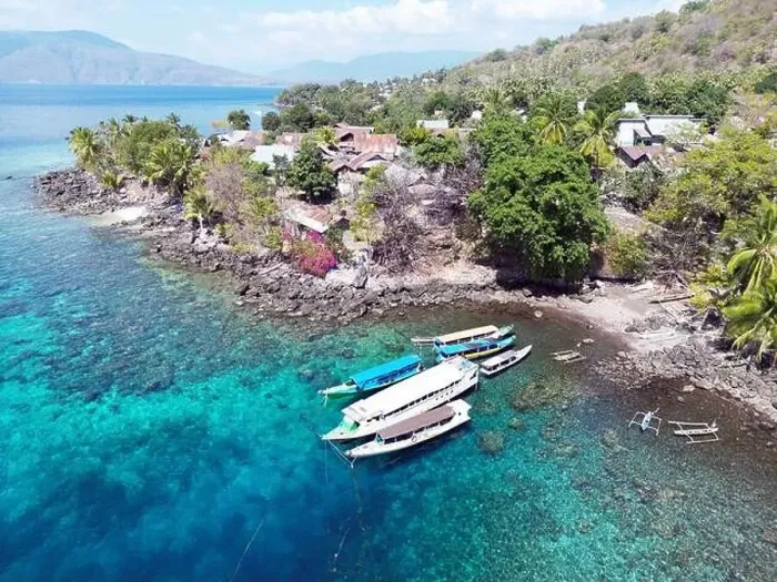 Framed Print : Indonesia Alor - Drone view Pura Island coast line Framed Print : Indonesia Alor - Drone view Pura Island coast line