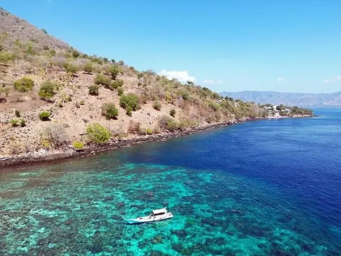 Framed Print : Indonesia Alor - Drone view Pura Island coast line Framed Print : Indonesia Alor - Drone view Pura Island coast line