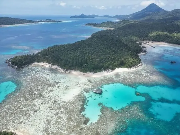 Framed Print : Indonesia Anambas Islands - Drone view Telaga Island coast line Framed Print : Indonesia Anambas Islands - Drone view Telaga Island coast line