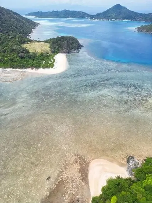 Framed Print : Indonesia Anambas Islands - Drone view Telaga Island coast line with beach Framed Print : Indonesia Anambas Islands - Drone view Telaga Island coast line with beach