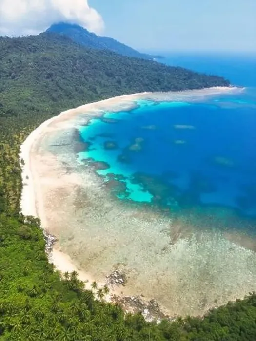 Framed Print : Indonesia Anambas Islands - Drone view Telaga Island coast line with beach Framed Print : Indonesia Anambas Islands - Drone view Telaga Island coast line with beach