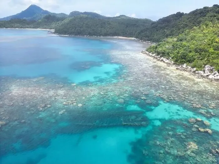 Framed Print : Indonesia Anambas Islands - Drone view Telaga Island coast line with shipwreck Framed Print : Indonesia Anambas Islands - Drone view Telaga Island coast line with shipwreck