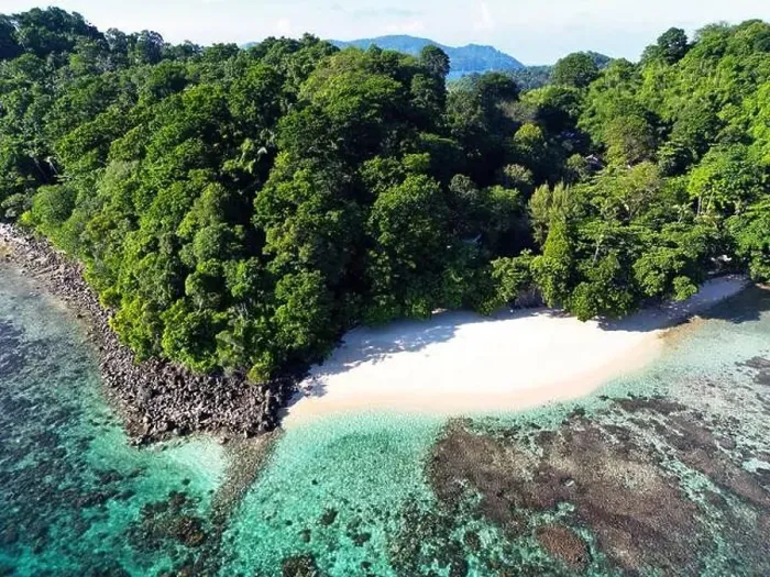 Framed Print : Indonesia Bangka - Drone view Bangka Island coral reef Framed Print : Indonesia Bangka - Drone view Bangka Island coral reef