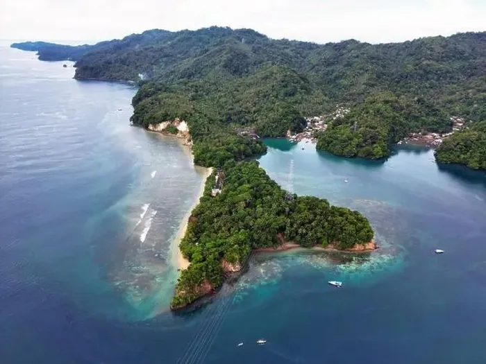 Framed Print : Indonesia Lembeh - Drone view to Lembeh Island Framed Print : Indonesia Lembeh - Drone view to Lembeh Island