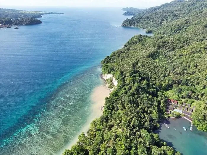 Framed Print : Indonesia Lembeh - Drone view to Lembeh Strait and Lembeh Island Framed Print : Indonesia Lembeh - Drone view to Lembeh Strait and Lembeh Island