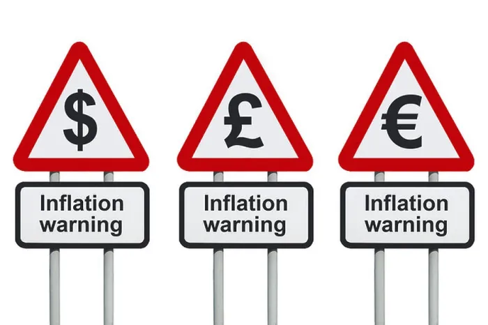 Framed Print : Inflation warning road sign with, dollar, Euro and pound symbols Framed Print : Inflation warning road sign with, dollar, Euro and pound symbols