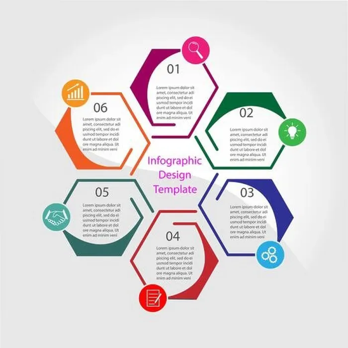 Framed Print : Infographic design template. Six stages of successful business, training or project promotion. Flat design Framed Print : Infographic design template. Six stages of successful business, training or project promotion. Flat design