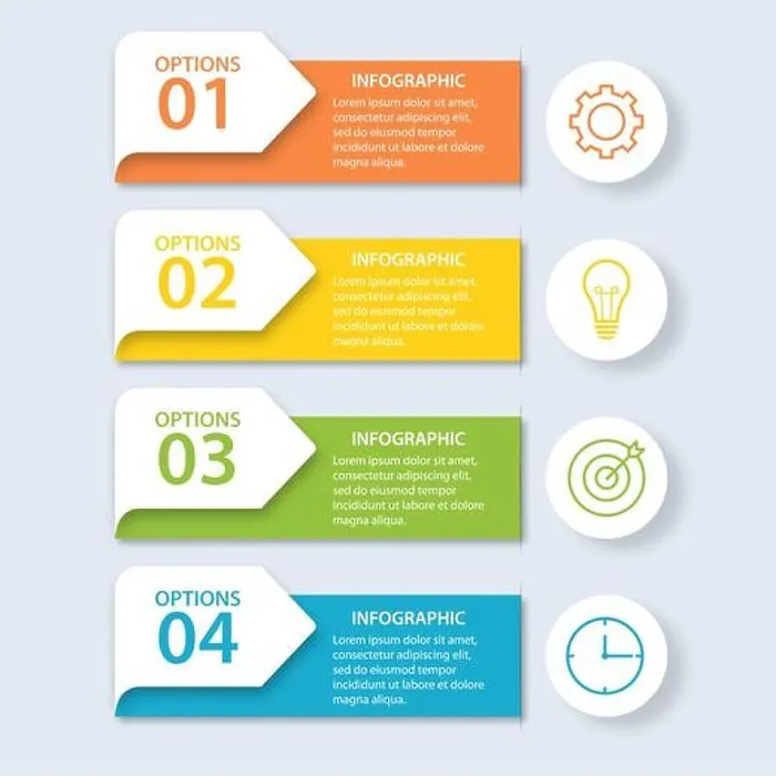 Framed Print : an infographic template with four options with editable text- great for presentations Framed Print : an infographic template with four options with editable text- great for presentations