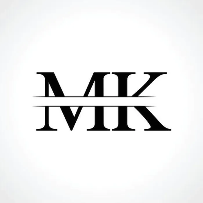 Framed Print : Initial MK letter Logo Design vector Template. Abstract Black Letter MK logo Design Framed Print : Initial MK letter Logo Design vector Template. Abstract Black Letter MK logo Design