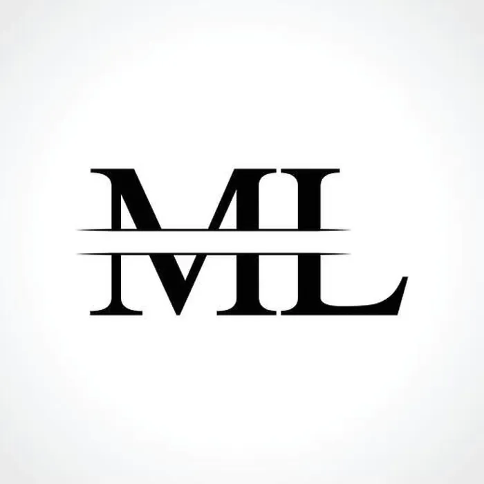 Framed Print : Initial ML letter Logo Design vector Template. Abstract Black Letter ML logo Design Framed Print : Initial ML letter Logo Design vector Template. Abstract Black Letter ML logo Design
