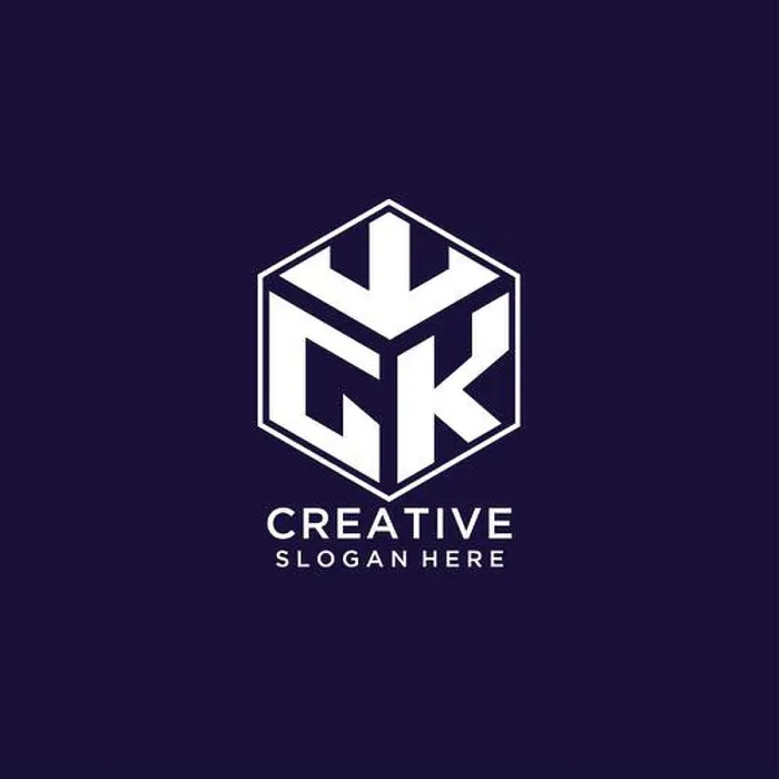 Framed Print : Initials GK logo hexagon shape, creative geometric logo design concept vector graphic Framed Print : Initials GK logo hexagon shape, creative geometric logo design concept vector graphic