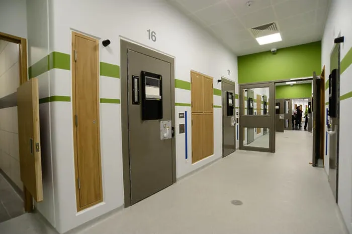 Framed Print : Inside the new custody suite at Barnsley Police Station, South Yorkshire, UK Framed Print : Inside the new custody suite at Barnsley Police Station, South Yorkshire, UK
