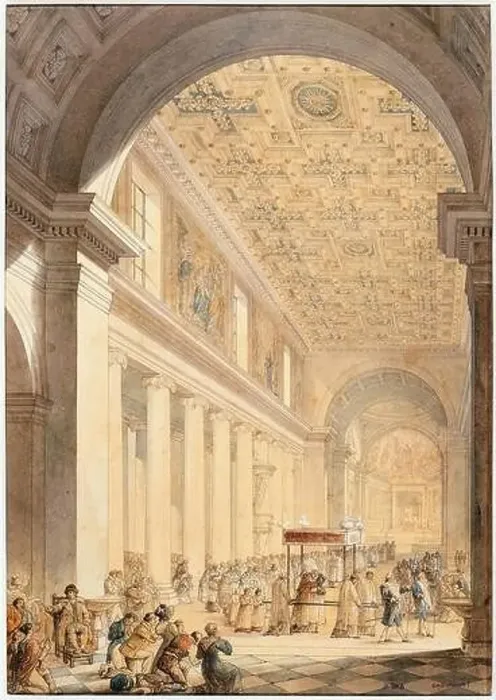 Framed Print : INSIDE VIEW OF OUR LADY OF LORETO Louis-Hippolyte Lebas (1782-1867) Framed Print : INSIDE VIEW OF OUR LADY OF LORETO Louis-Hippolyte Lebas (1782-1867)