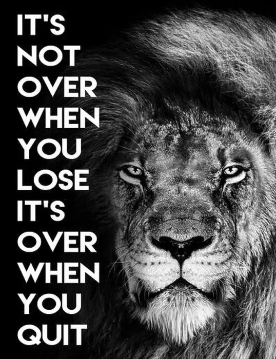 Framed Print : Inspirational Motivational quote, it's not over when you lose it's over when you quit Framed Print : Inspirational Motivational quote, it's not over when you lose it's over when you quit