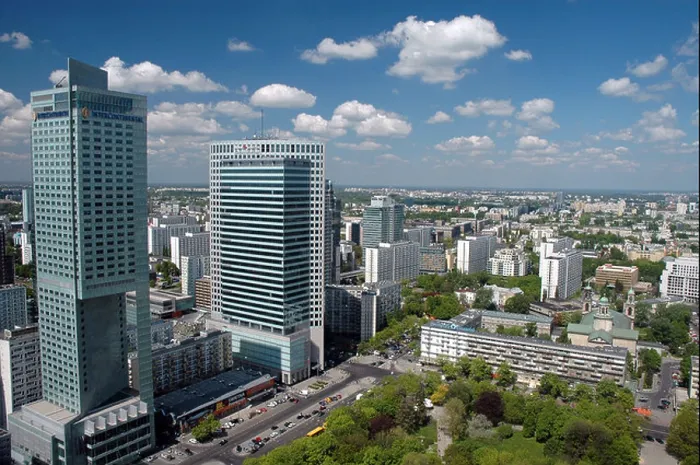 Framed Print : Intercontinental hotel in Warsaw on a left side and Warsaw Financial Center (right) Framed Print : Intercontinental hotel in Warsaw on a left side and Warsaw Financial Center (right)