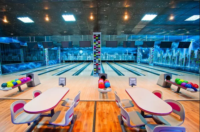 Framed Print : interior of a bowling center Framed Print : interior of a bowling center