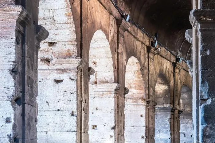 Framed Print : The interior of the Colosseum reveals impressive arches and stonework Framed Print : The interior of the Colosseum reveals impressive arches and stonework