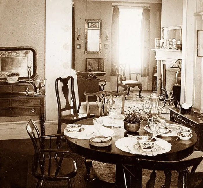 Framed Print : Interior of a modern home Brooklyn New York USA early 1900s Framed Print : Interior of a modern home Brooklyn New York USA early 1900s