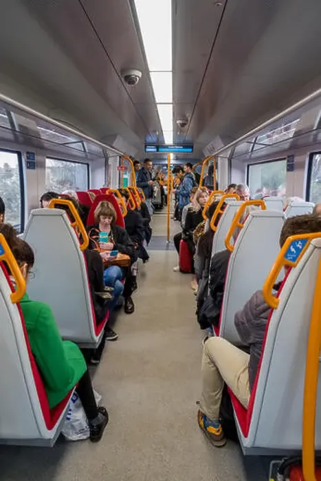 Framed Print : The interior of a new Desiro city class 707 train