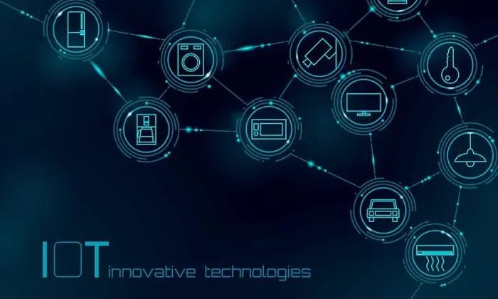 Framed Print : Internet of things icon innovation technology concept