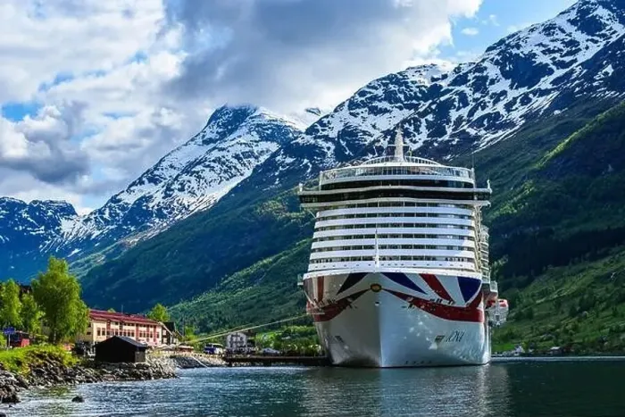 Framed Print : IONA P&O CRUISE in Olden, Innvikfjorden, Norway Framed Print : IONA P&O CRUISE in Olden, Innvikfjorden, Norway