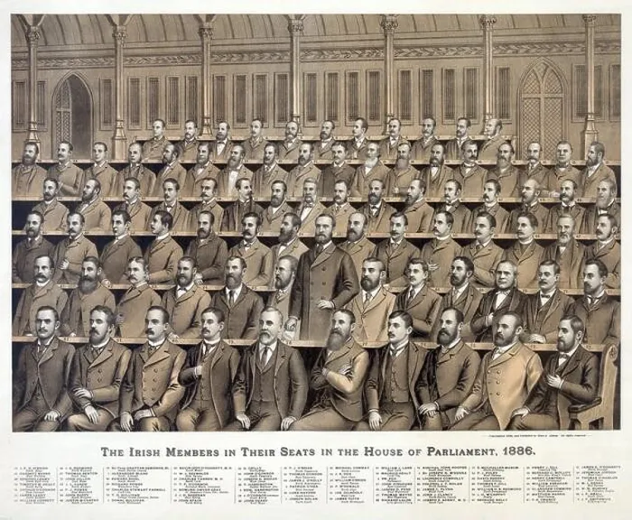 Framed Print : Irish members in their seats in the House of Parliament; 1886 Framed Print : Irish members in their seats in the House of Parliament; 1886