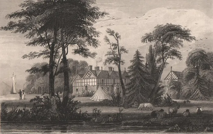 Framed Print : Irlam Hall, Manchester. HARWOOD, antique print 1829 Framed Print : Irlam Hall, Manchester. HARWOOD, antique print 1829