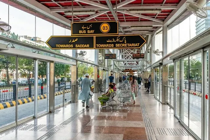 Framed Print : Islamabad Rawalpindi Metro Bus Station Centaurus South at Blue Area View of People who are Sitting