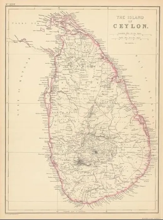 Framed Print : The Island of Ceylon by Edward Weller. Sri Lanka 1859 old antique map chart Framed Print : The Island of Ceylon by Edward Weller. Sri Lanka 1859 old antique map chart
