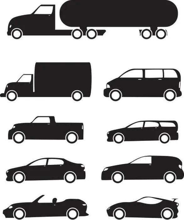 Framed Print : Isolated black Vehicles icons set on white background