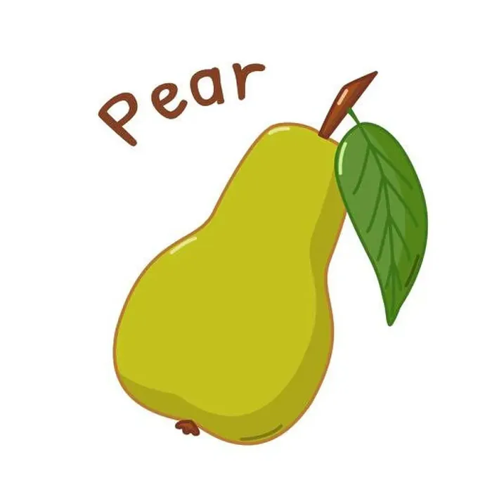 Framed Print : Isolated icon of raw pear with name