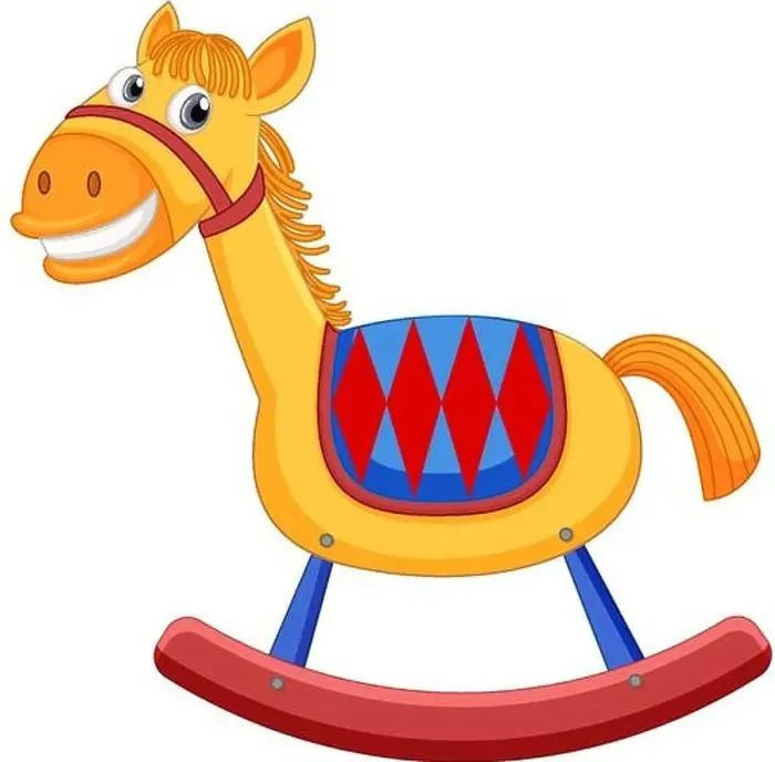 Framed Print : Isolated rocking horse for kids illustration Framed Print : Isolated rocking horse for kids illustration