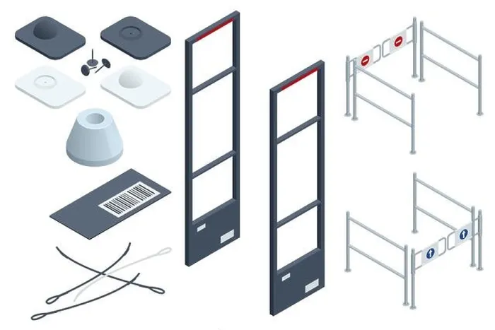 Framed Print : Isometric Anti Theft System. Eas Anti-theft Sensor Gate Framed Print : Isometric Anti Theft System. Eas Anti-theft Sensor Gate