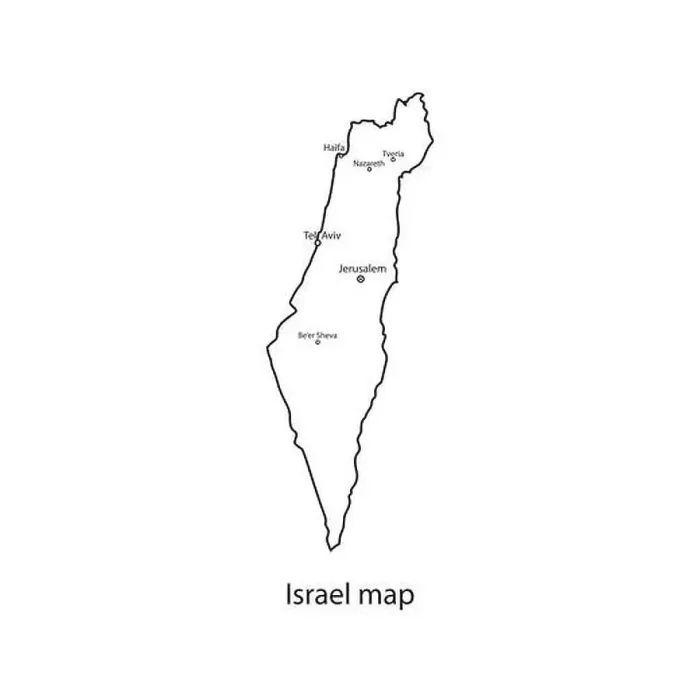 Framed Print : Israel world map country outline in black contour. Vector illustration