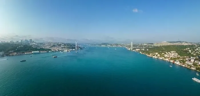 Framed Print : Istanbul Bosphorus Bridge panorama photo, Turkey. Istanbul Canal, Bosphoros canal. Drone Point of View Framed Print : Istanbul Bosphorus Bridge panorama photo, Turkey. Istanbul Canal, Bosphoros canal. Drone Point of View