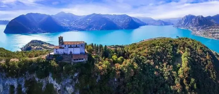 Framed Print : Italian lakes scenery. Amazing Iseo lake aerial drone view Framed Print : Italian lakes scenery. Amazing Iseo lake aerial drone view