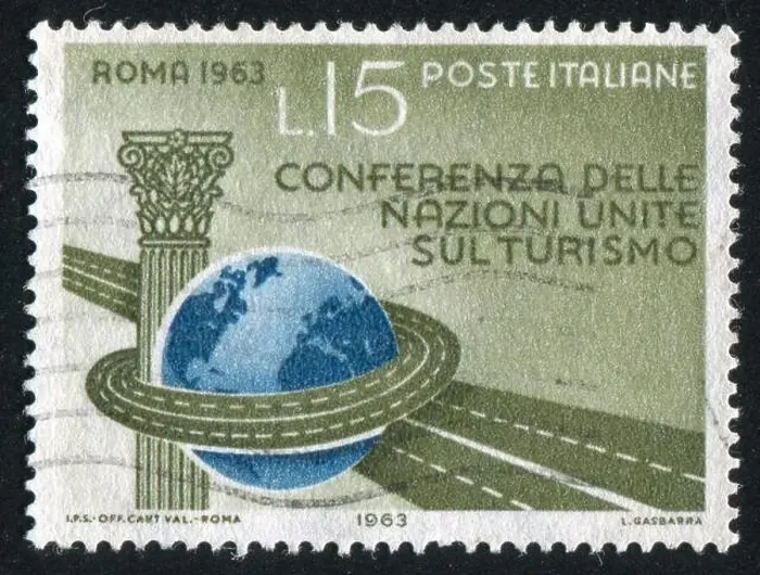 Framed Print : ITALY - CIRCA 1963: stamp printed by Italy, shows Roman Column, Globe and Highways, circa 1963 Framed Print : ITALY - CIRCA 1963: stamp printed by Italy, shows Roman Column, Globe and Highways, circa 1963
