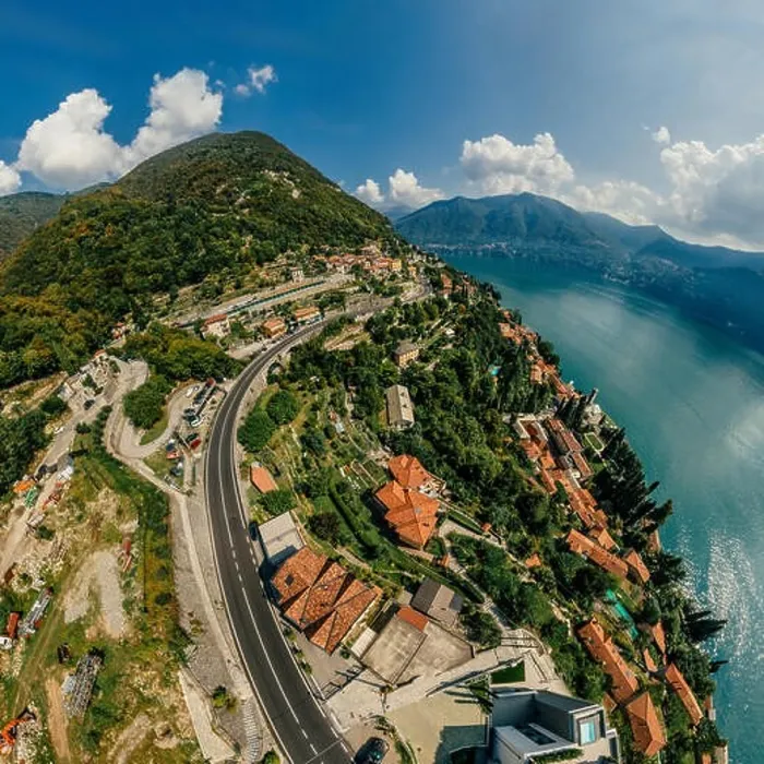 Framed Print : Italy Como Lake drone Air 360 vr virtual reality drone panorama Framed Print : Italy Como Lake drone Air 360 vr virtual reality drone panorama