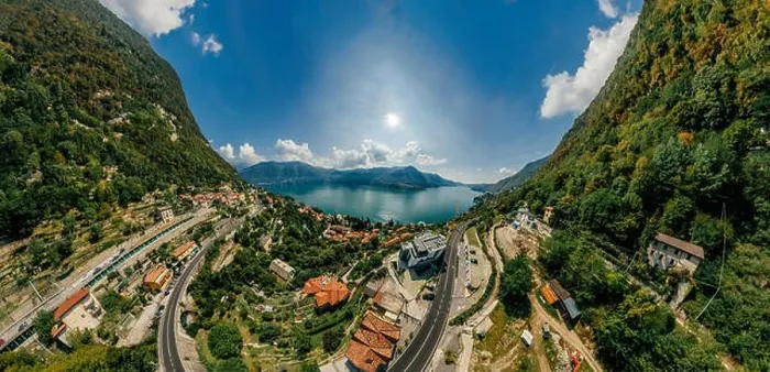 Framed Print : Italy Como Lake drone Air 360 vr virtual reality drone panorama Framed Print : Italy Como Lake drone Air 360 vr virtual reality drone panorama