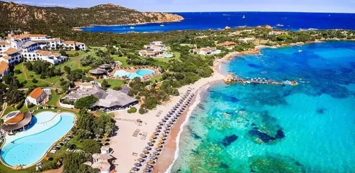 Framed Print : Italy summer holidyas. Sardegna island - stunning Emerald coast (Costa Smeralda) with beautiful beaches