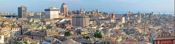 Framed Print : Italy, urban view of the skyline of the historic city of Genoa in Liguria Framed Print : Italy, urban view of the skyline of the historic city of Genoa in Liguria